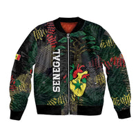 Personalized Senegal Bomber Jacket Heart Baobab Art Grunge Style