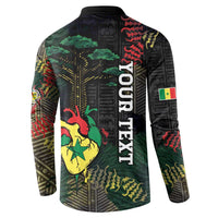 Personalized Senegal Button Sweatshirt Heart Baobab Art Grunge Style