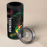 Personalized Senegal 4 in 1 Can Cooler Tumbler Heart Baobab Art Grunge Style