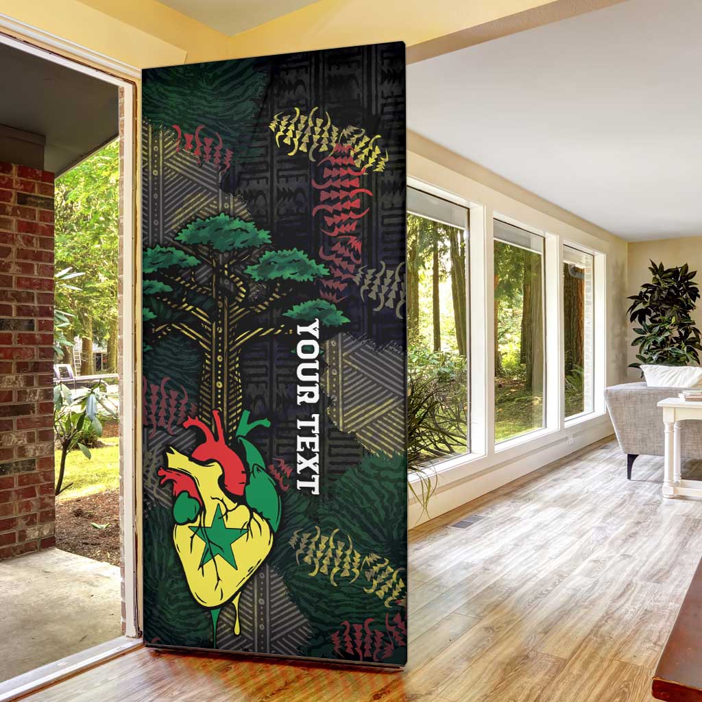 Personalized Senegal Door Cover Heart Baobab Art Grunge Style