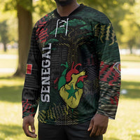Personalized Senegal Hockey Jersey Heart Baobab Art Grunge Style