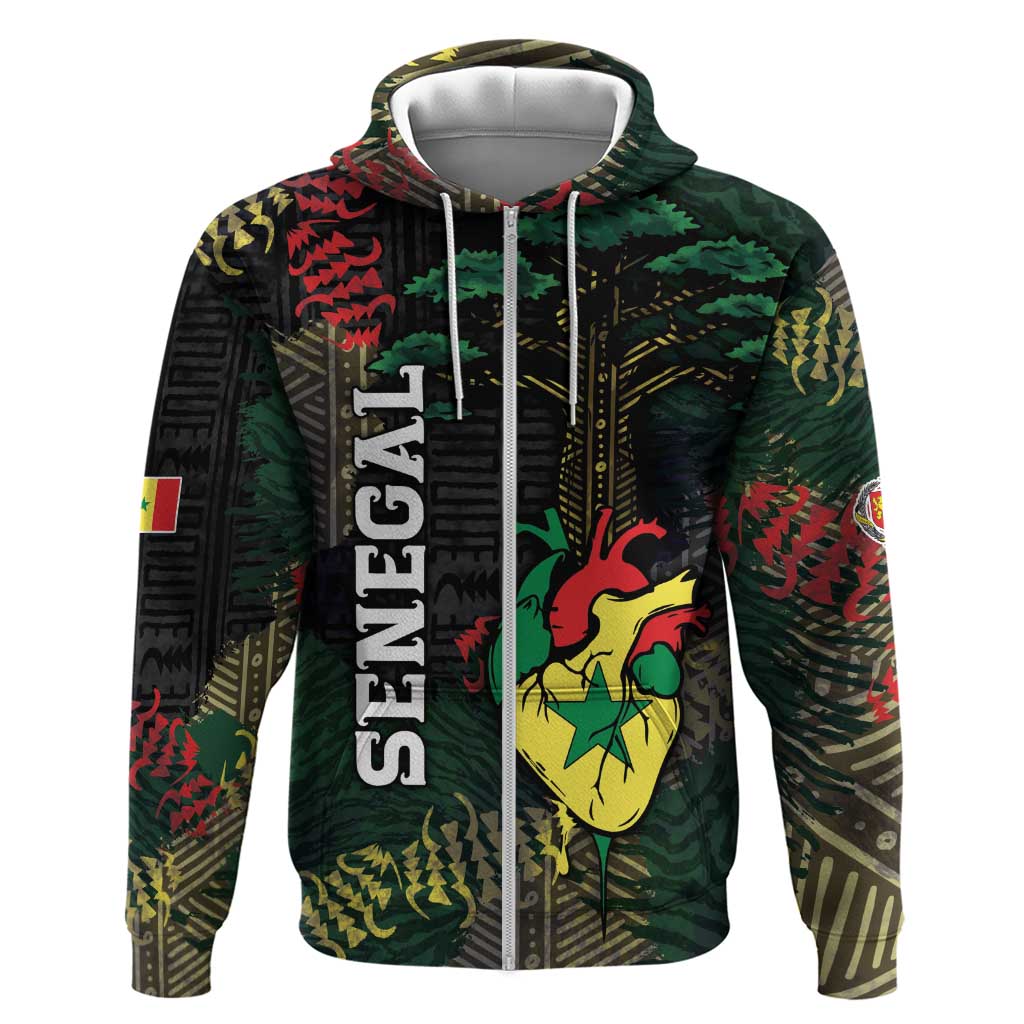Personalized Senegal Hoodie Heart Baobab Art Grunge Style