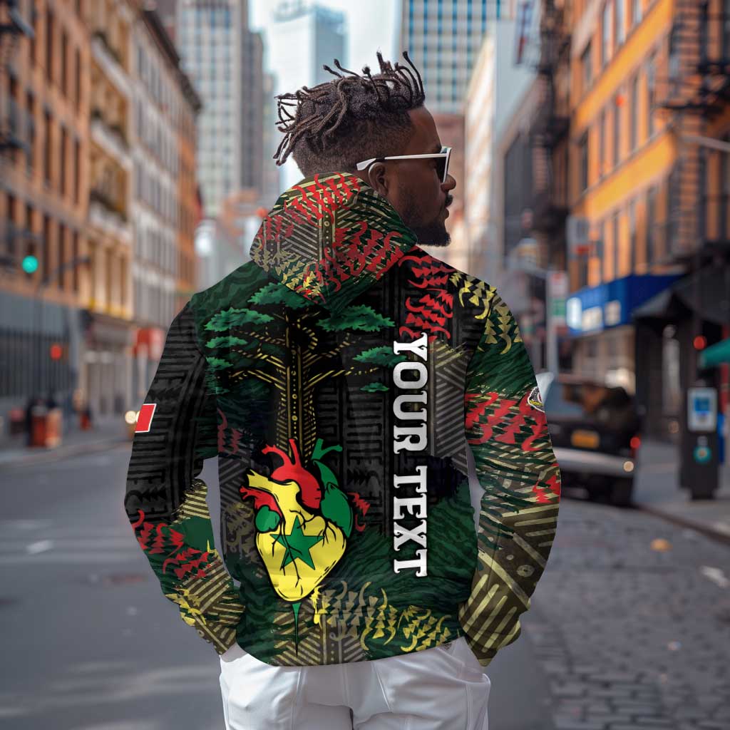 Personalized Senegal Hoodie Heart Baobab Art Grunge Style