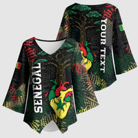 Personalized Senegal Kimono Sleeve Blouse Heart Baobab Art Grunge Style