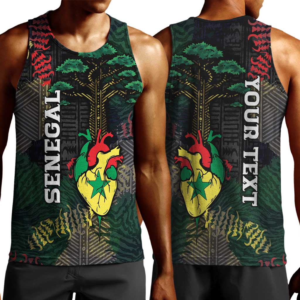 Personalized Senegal Men Tank Top Heart Baobab Art Grunge Style