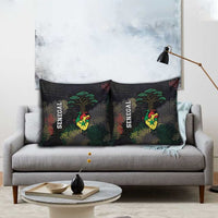 Senegal Pillow Cover Heart Baobab Art Grunge Style