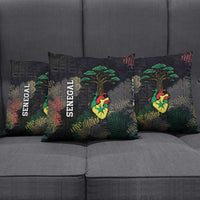 Senegal Pillow Cover Heart Baobab Art Grunge Style