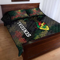 Senegal Quilt Bed Set Heart Baobab Art Grunge Style