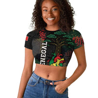 Personalized Senegal Raglan Cropped T shirt Heart Baobab Art Grunge Style