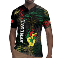 Personalized Senegal Rugby Jersey Heart Baobab Art Grunge Style