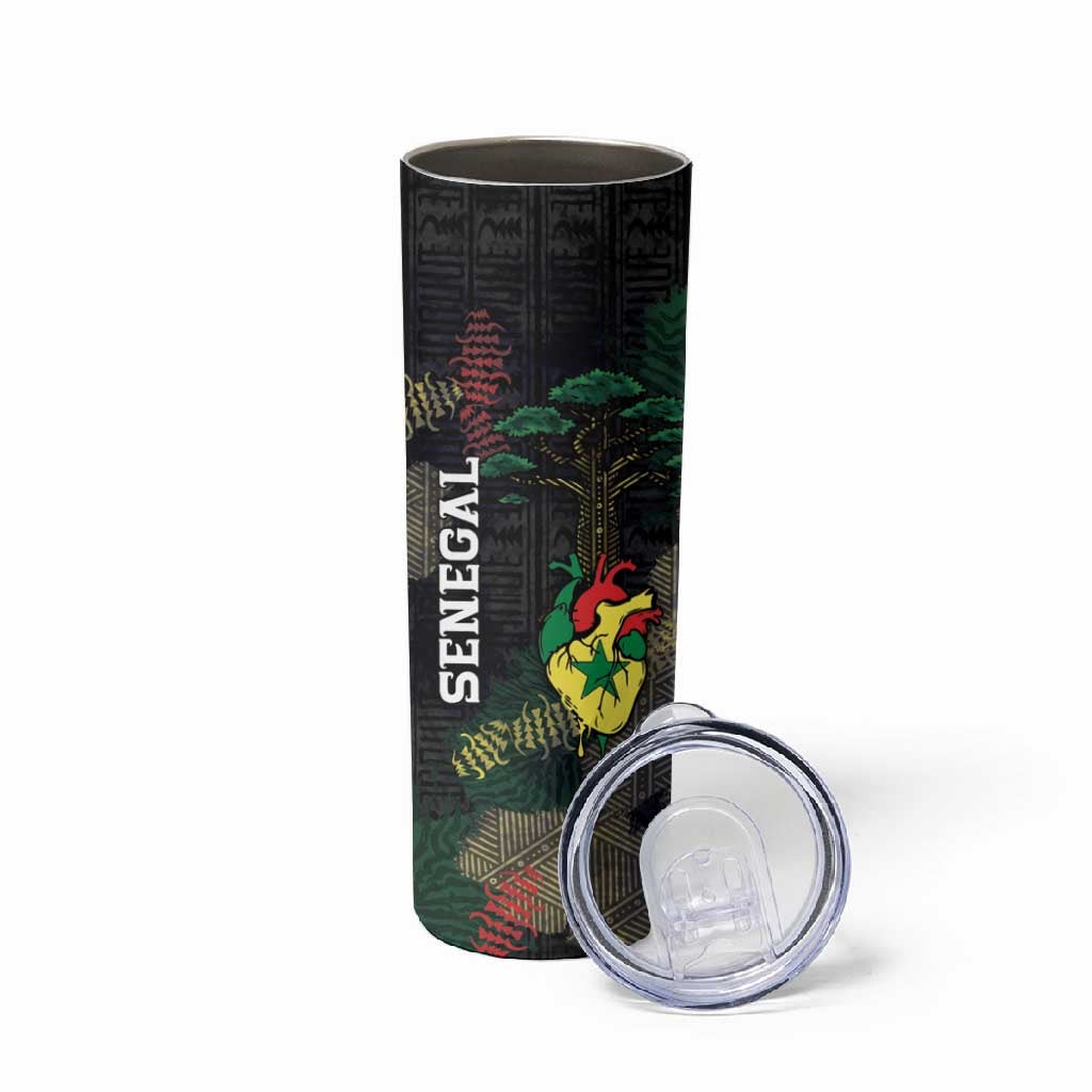 Personalized Senegal Skinny Tumbler Heart Baobab Art Grunge Style