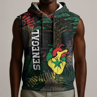 Personalized Senegal Sleeveless Hoodie Heart Baobab Art Grunge Style