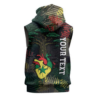 Personalized Senegal Sleeveless Zip Hoodie Heart Baobab Art Grunge Style