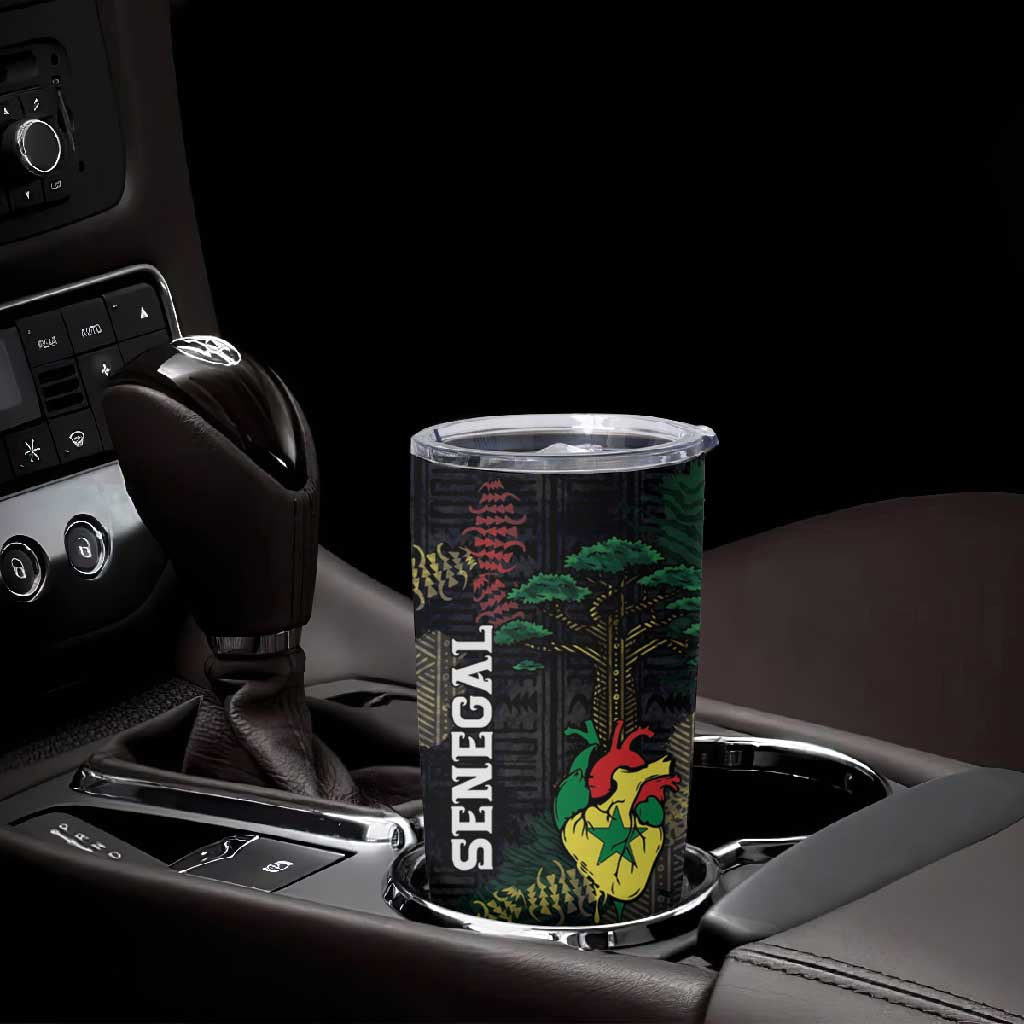 Personalized Senegal Tumbler Cup Heart Baobab Art Grunge Style