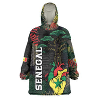 Personalized Senegal Wearable Blanket Hoodie Heart Baobab Art Grunge Style