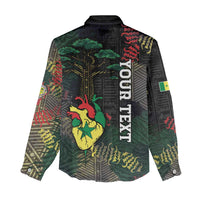 Personalized Senegal Women Casual Shirt Heart Baobab Art Grunge Style