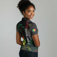 Personalized Senegal Women Polo Shirt Heart Baobab Art Grunge Style