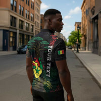 Personalized Senegal Zipper Polo Shirt Heart Baobab Art Grunge Style