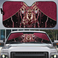 Qatar Football Auto Sun Shade Glitch Style Falcon With Arabic Patterns