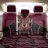 Qatar Football Back Car Seat Cover Glitch Style Falcon With Arabic Patterns