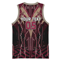 Custom Qatar Football Basketball Jersey Glitch Style Falcon With Arabic Patterns