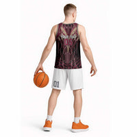 Custom Qatar Football Basketball Jersey Glitch Style Falcon With Arabic Patterns