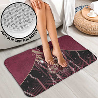 Qatar Football Bathroom Set Glitch Style Falcon With Arabic Patterns