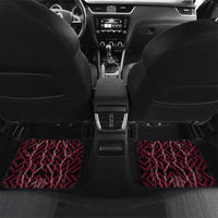 Custom Qatar Football Car Mats Glitch Style Falcon With Arabic Patterns