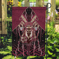 Qatar Football Garden Flag Glitch Style Falcon With Arabic Patterns