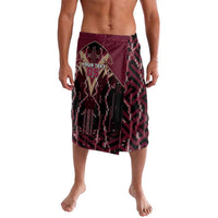 Custom Qatar Football Lavalava Glitch Style Falcon With Arabic Patterns