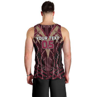 Custom Qatar Football Men Tank Top Glitch Style Falcon With Arabic Patterns