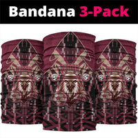 Qatar Football Neck Gaiter Glitch Style Falcon With Arabic Patterns