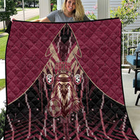 Qatar Football Quilt Glitch Style Falcon With Arabic Patterns