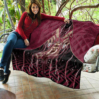 Qatar Football Quilt Glitch Style Falcon With Arabic Patterns