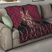 Qatar Football Quilt Glitch Style Falcon With Arabic Patterns