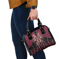 Qatar Football Shoulder Handbag Glitch Style Falcon With Arabic Patterns