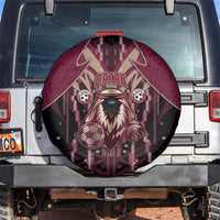 Qatar Football Spare Tire Cover Glitch Style Falcon With Arabic Patterns