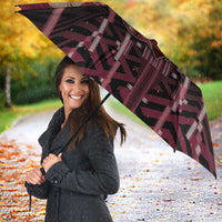 Qatar Football Umbrella Glitch Style Falcon With Arabic Patterns