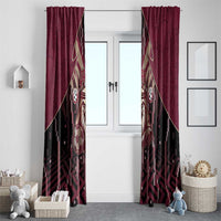 Qatar Football Window Curtain Glitch Style Falcon With Arabic Patterns