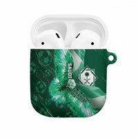 Saudi Arabia Football AirPods Case Eagle With Desert Glitch Cyberpunk Art
