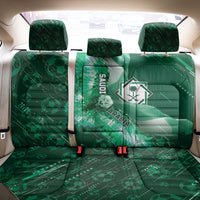 Saudi Arabia Football Back Car Seat Cover Eagle With Desert Glitch Cyberpunk Art