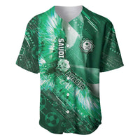 Custom Saudi Arabia Football Baseball Jersey Eagle With Desert Glitch Cyberpunk Art