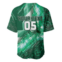 Custom Saudi Arabia Football Baseball Jersey Eagle With Desert Glitch Cyberpunk Art