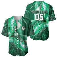 Custom Saudi Arabia Football Baseball Jersey Eagle With Desert Glitch Cyberpunk Art