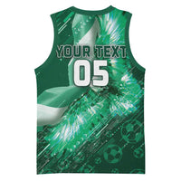 Custom Saudi Arabia Football Basketball Jersey Eagle With Desert Glitch Cyberpunk Art