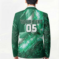 Custom Saudi Arabia Football Blazer Eagle With Desert Glitch Cyberpunk Art