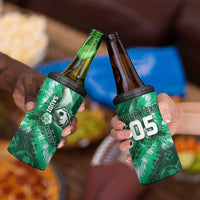 Custom Saudi Arabia Football 4 in 1 Can Cooler Tumbler Eagle With Desert Glitch Cyberpunk Art