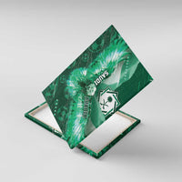 Saudi Arabia Football Canvas Wall Art Eagle With Desert Glitch Cyberpunk Art