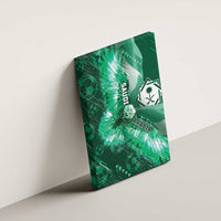Saudi Arabia Football Canvas Wall Art Eagle With Desert Glitch Cyberpunk Art