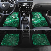 Custom Saudi Arabia Football Car Mats Eagle With Desert Glitch Cyberpunk Art